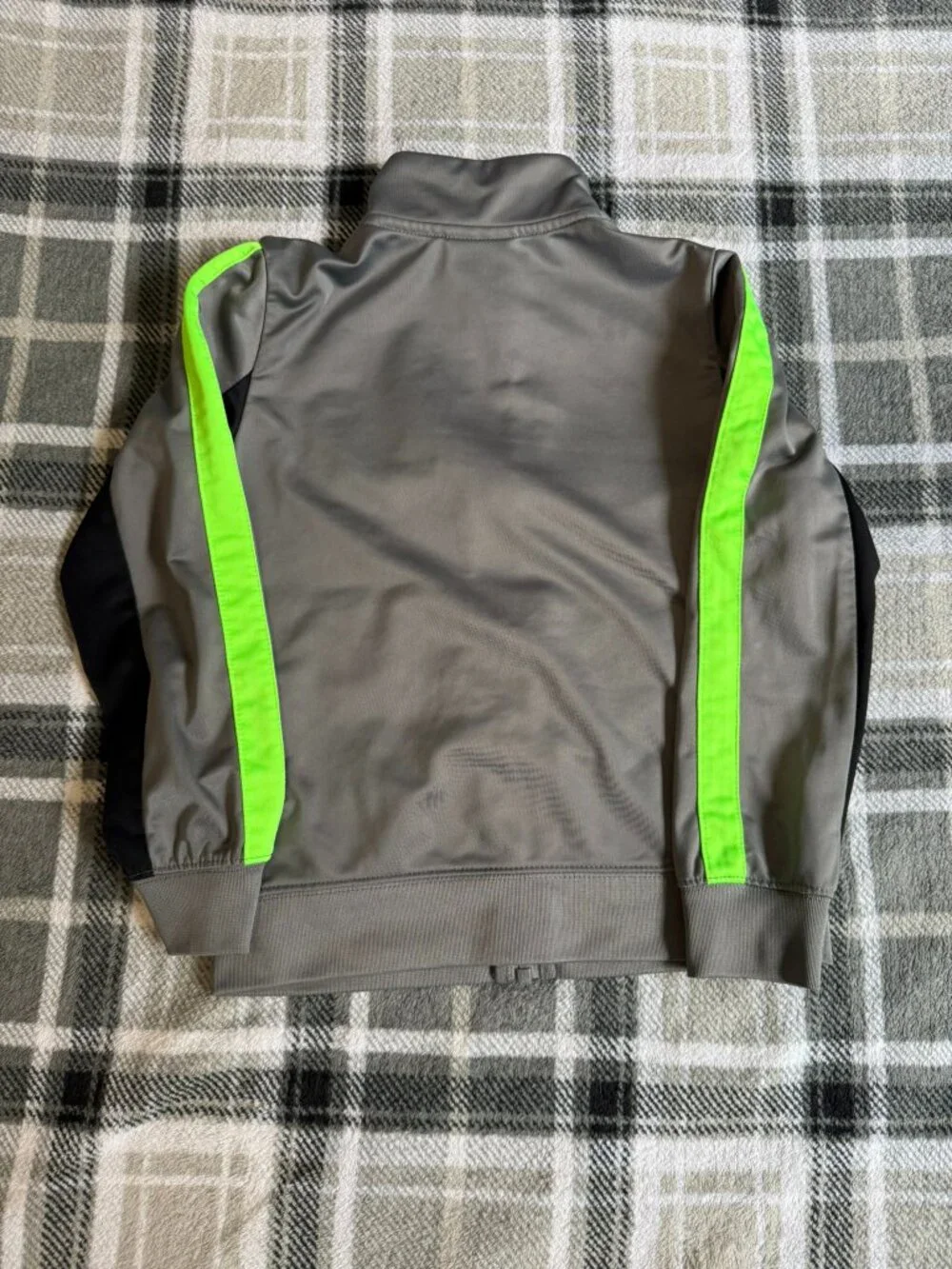 Nike Boys Track Jacket Gray Green NIKE Spellout Full Zip Athletic Size 7